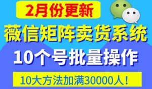 微信矩阵卖货系统,多线程批量养10个微信号,10种加粉落地方法,快速加满3W人卖货!-网赚资源网