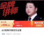 从0到高手做京东运营，从基础到高级，带你玩转京东电商平台-网赚资源网