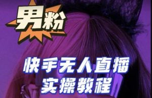 【男粉落地项目】零基础玩转男粉快手无人直播月入3w+,2023快手无人直播实操教程-网赚资源网