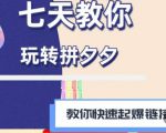 拼多多快速起爆链接思路1.0课程，七天教你玩转拼夕夕，教你快速起爆链接-网赚资源网