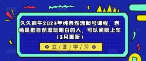 久久疯牛2023年纯自然流起号课程,老杨是把自然流玩明白的人,可以闭眼上车(3月更新)-网赚资源网