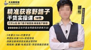 杨光·精准获客野路子,黑科技快速获取精准客户,这也许是全网最低的获客方法了-网赚资源网