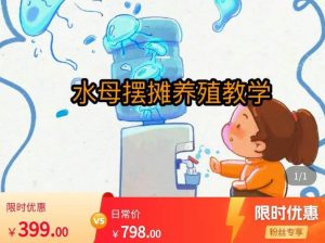 水母摆摊教学,包括摆摊技术、养殖技术、拿货渠道、抖音运营等-网赚资源网