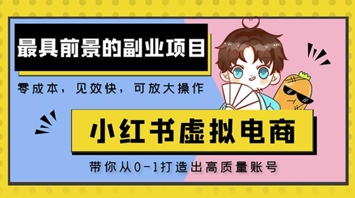 小红书蓝海大市场虚拟电商项目，手把手带你打造出日赚2000+高质量红薯账号 - 网赚资源网-网赚资源网
