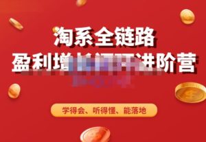 淘系全链路盈利增长闭环进阶营,融合全店动销,学得会、听得懂、能落地!-网赚资源网