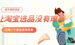 冠东·爆款店铺淘系爆款选品方法,23年从选品开始,一个好的选品思路决定于你是否盈利-网赚资源网