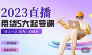 颖儿爱慕·2023直播带货起号5大课程,掌握带货5大起号方式,掌握起新号逻辑-网赚资源网