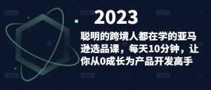 聪明的跨境人都在学的亚马逊选品课，每天10分钟，让你从0成长为产品开发高手-网赚资源网
