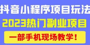 抖音小程序9.0新技巧,2023热门副业项目,动动手指轻松变现-网赚资源网