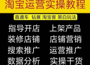 2023淘宝开店教程0基础到高级全套视频网店电商运营培训教学课程-网赚资源网