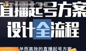 2023正价控流起号课,直播起号方案设计全流程,简单而高效的直播起号方案-网赚资源网