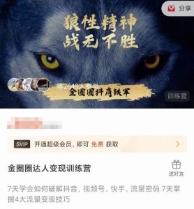 金圈圈达人变现训练营,7天学会如何破解抖音视频号快手流量密码,7天掌握4大流量变现技巧-网赚资源网
