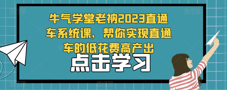牛气学堂老衲2023直通车系统课，帮你实现直通车的低花费高产出 - 网赚资源网-网赚资源网