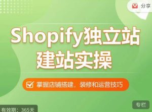 Shopify独立站建站实操课,从0-1手把手教你搭建一个高质量的独立站-网赚资源网