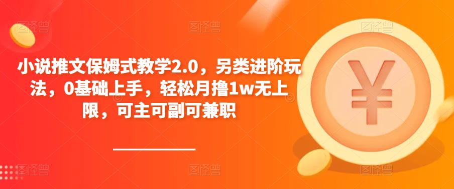小说推文保姆式教学2.0，另类进阶玩法，0基础上手，轻松月撸1w无上限，可主可副可兼职 - 网赚资源网-网赚资源网