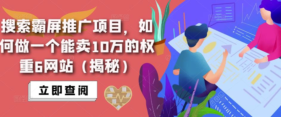 搜索霸屏推广项目，如何做一个能卖10万的权重6网站（揭秘） - 网赚资源网-网赚资源网