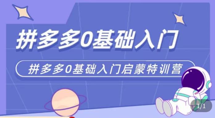 六一电商·拼多多运营0-1实操特训营，拼多多从基础到进阶的可实操玩法 - 网赚资源网-网赚资源网