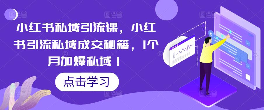小红书私域引流课，小红书引流私域成交秘籍，1个月加爆私域！ - 网赚资源网-网赚资源网