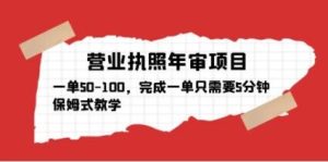 营业执照年审项目,一单50-100,完成一单只需要5分钟,保姆式教学-网赚资源网