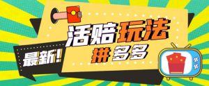 外面收费398的拼多多最新活赔项目,单号单次净利润100-300+【详细玩法教程】-网赚资源网