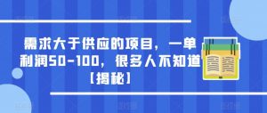 需求大于供应的项目，一单利润50-100，很多人不知道【揭秘】-网赚资源网