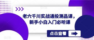 老六千川实战通投测品课,新手小白入门必听课-网赚资源网