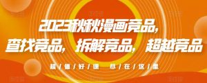 2023秋秋漫画竞品,查找竞品,拆解竞品,超越竞品-网赚资源网