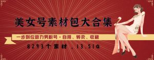 美女号素材包大合集,8000多个素材,一步到位助力男粉号!-网赚资源网