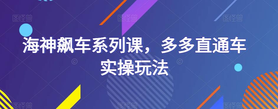 海神飙车系列课，多多直通车实操玩法 - 网赚资源网-网赚资源网