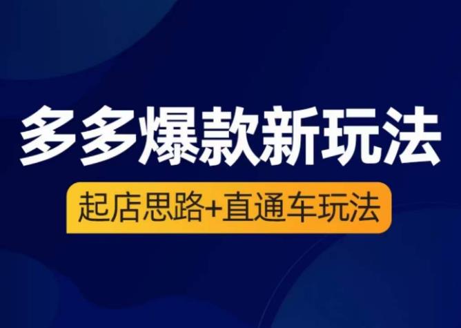 海神·多多爆款新玩法，​起店思路+直通车玩法（3节精华课） - 网赚资源网-网赚资源网
