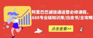 阿里巴巴诚信通运营必修课程，​1688专业级知识库/白皮书/全攻略-网赚资源网