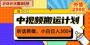 外面卖2980元2023黑科技操作中视频撸收益，听话照做小白日入300+-网赚资源网