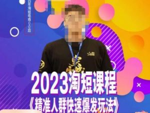 文涛·2023淘短精准人群快速爆发玩法,快速高效自创视频及全店运营思维-网赚资源网