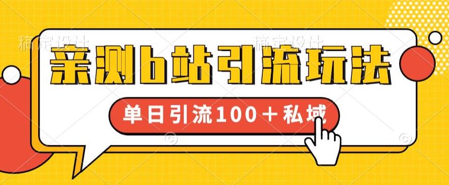 亲测b站引流玩法，单日引流100+私域，简单粗暴，超适合新手小白 - 网赚资源网-网赚资源网