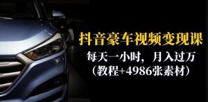 抖音豪车视频变现分享课:每天一小时,月入过万(教程+4986张素材)-网赚资源网