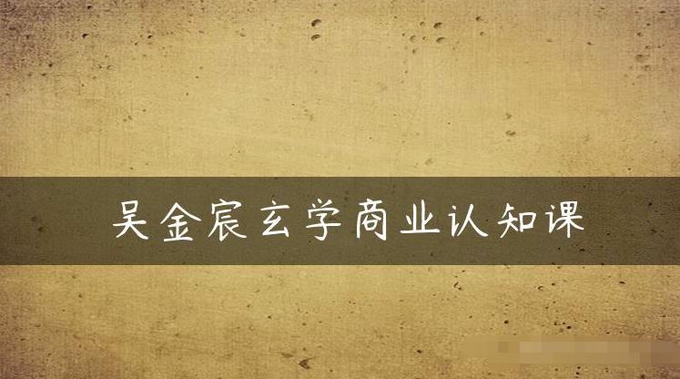 吴金宸玄学商业认知课，传统文化商业认知课 - 网赚资源网-网赚资源网