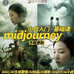 淘不掉学院·midjourney小白入门基础，​AI摄影+AI设计+AI绘画-AIGC作图-网赚资源网