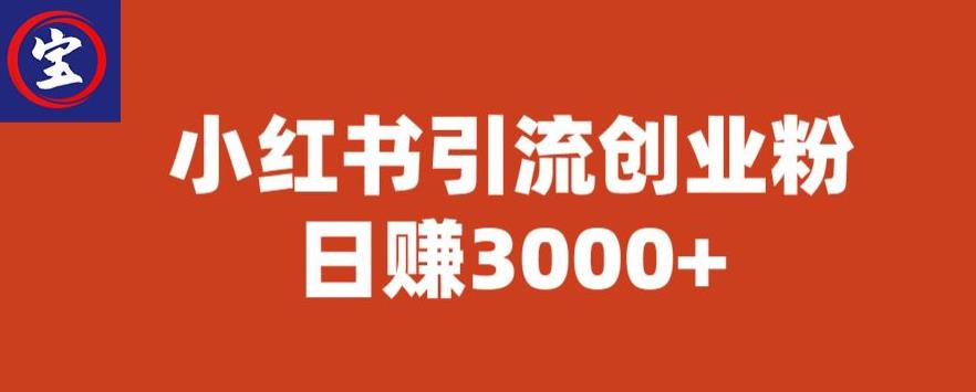 宝哥小红书引流创业粉，日赚3000+【揭秘】 - 网赚资源网-网赚资源网