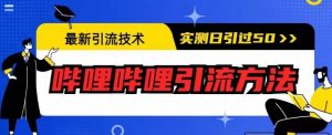 最新引流技术，哔哩哔哩引流方法，实测日引50人【揭秘】-网赚资源网