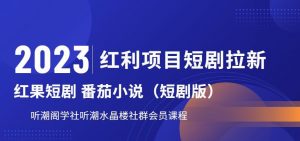 2023红利项目短剧拉新,听潮阁学社月入过万红果短剧番茄小说CPA拉新项目教程【揭秘】-网赚资源网