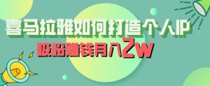 喜马拉雅如何打造个人IP,吸粉赚钱月入2W【揭秘】-网赚资源网