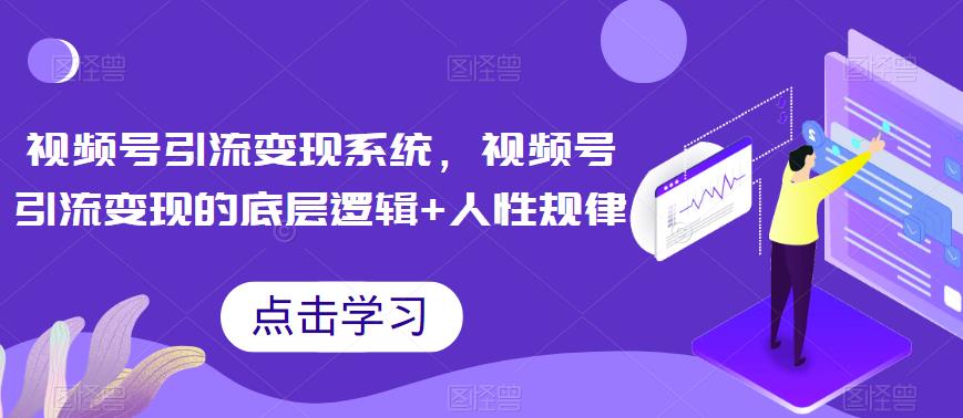 视频号引流变现系统，视频号引流变现的底层逻辑+人性规律 - 网赚资源网-网赚资源网