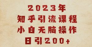 2023知乎引流课程,小白无脑操作日引200+【揭秘】-网赚资源网