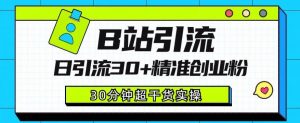 B站引流日引流30+精准创业粉,超详细B站引流创业粉玩法【揭秘】-网赚资源网