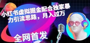 小红书虚拟掘金配合独家首发暴力引流思路,月入过万【揭秘】-网赚资源网