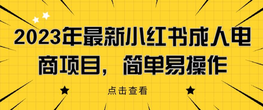 2023年最新小红书成人电商项目，简单易操作【详细教程】【揭秘】-网赚资源网