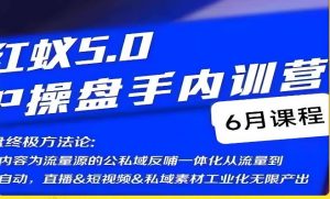 红蚁5.0IP操盘手内训营,IP操盘终极方法论-网赚资源网