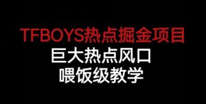 TFBOYS热点掘金项目，巨大热点风口，喂饭级教学-网赚资源网