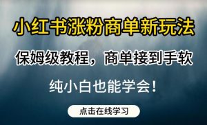 小红书涨粉商单新玩法,保姆级教程,商单接到手软,纯小白也能学会【揭秘】-网赚资源网