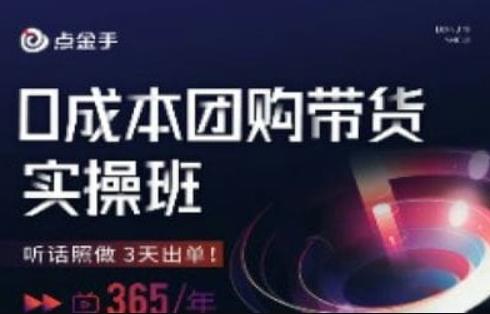 点金手0成本团购带货实操班，听话照做3天出单-网赚资源网